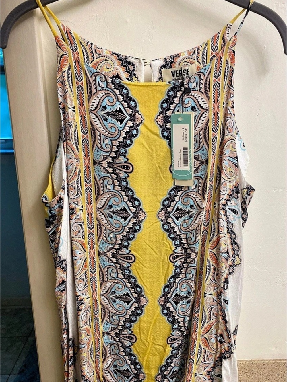 Verse Alecto Halter Top Paisley Halter Top in Yellow Size Large NWT